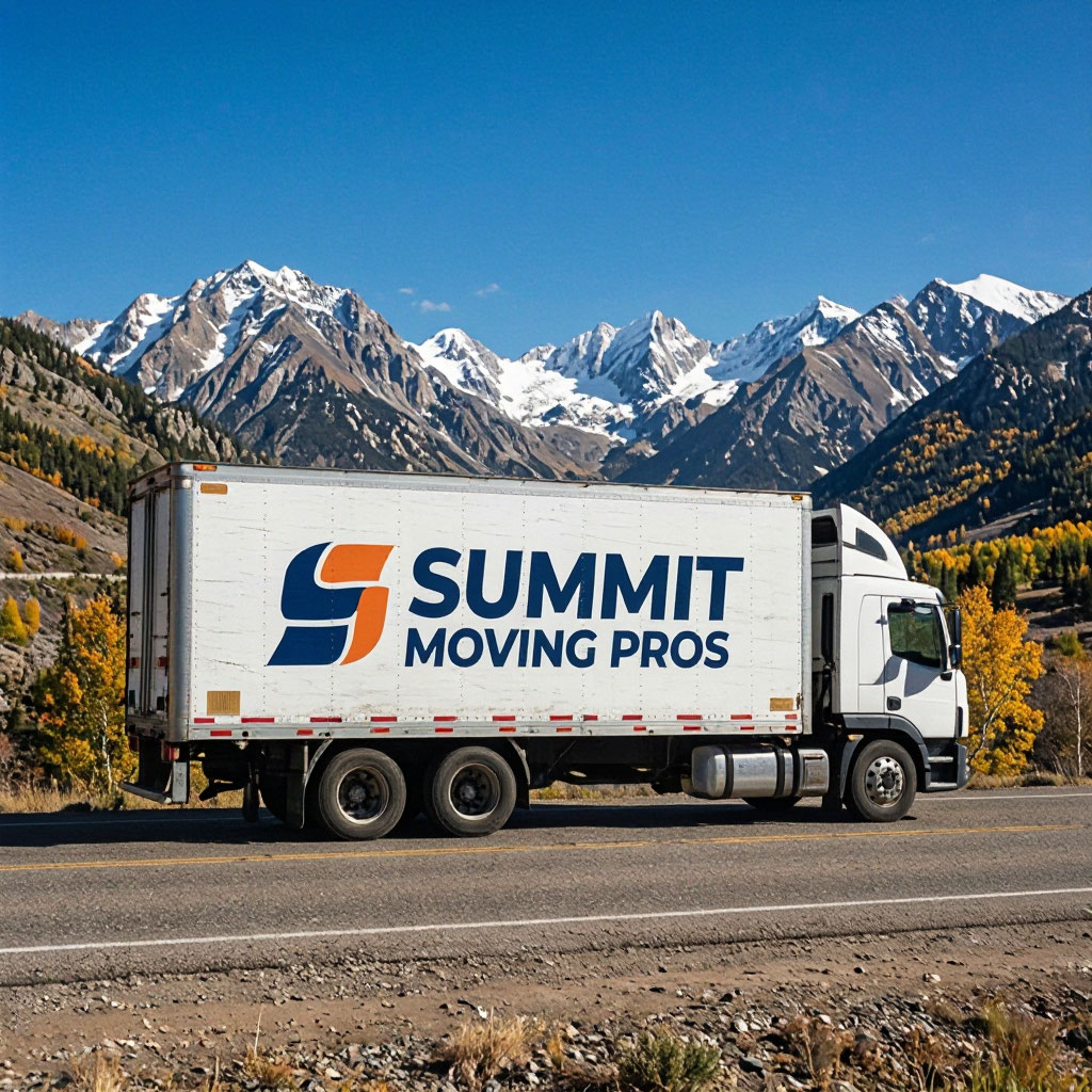 Summit Moving Pros truck on a Colorado road